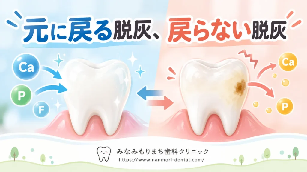 脱灰した歯は治る？再石灰化で元に戻る段階・戻らない段階